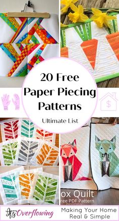 20 free paper piecing patterns for quilts