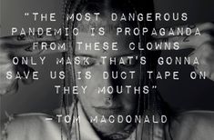 a man with dreadlocks is holding his head in front of him and has a quote on it that says, the most dangerous pandemicists propaganda from these clowns