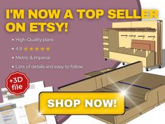 an advertisement for a furniture store with the words i'm now top seller on etsy