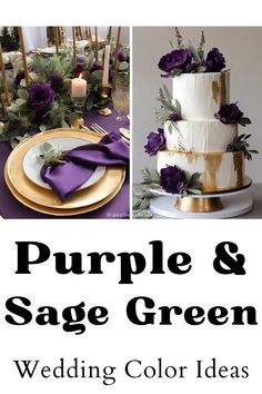 purple and sage green wedding color ideas