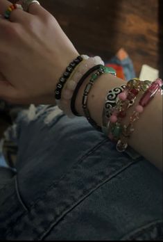 Leather Bracelets Aesthetic, Lots Of Bracelets On Wrist Grunge, Alt Bracelets Aesthetic, Wristbands Aesthetic, Layered Bracelets Aesthetic, Downtown Girl Bracelets, Skater Girl Jewelry, Skater Bracelets, Alternative Bracelets