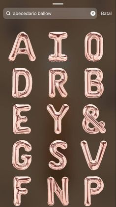 the alphabet is made out of foil balloons