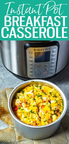 the instant pot breakfast casserole is ready to be eaten