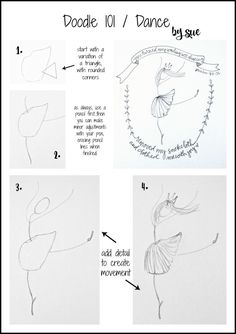 step by step instructions on how to draw a ballerina dance costume for children and adults