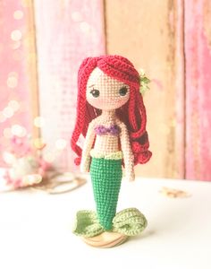 Little Mermaid and Flounder amigurumi, the little mermaid is 17 cm tall If you have any questions just write to me Ariel Amigurumi, Little Mermaid Crochet, Mermaid Amigurumi, Mermaid Crochet, Doll Mermaid, Ariel Doll, Easy Crochet Animals, Mermaid Dolls, Animal Patterns