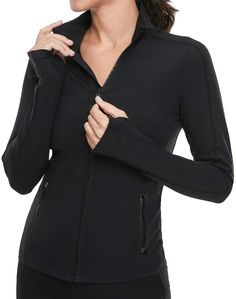 PRICES MAY VARY. Features: Full Zip Front, Long Sleeve, Slim Fit, Thumbholes, Zipper Garage, Zipper Pockets, Inner Pocket; Choose 1-2 Size Up If You Prefer a Relaxed Fit Imported Workout Jacket is made of 87% Polyester 13% Spandex; quick-drying fabric and moisture wicking technology help keep you dry and comfortable Stand-up collar provides extra coverage and protection; Zip garage won't chafe your chin Slim Fit Sports Jackets with Thumb Holes provide hand coverage and warmth during the chilly s Yoga Jacket, Running Track, Women Jackets, Jacket With Pockets, Coat For Women, Women's Workout, Black Tie Dye, Workout Yoga, Workout Jacket