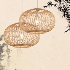 Woven Bamboo Pendant Light - Traditional Style 1 Bulb 16/19.5 Wide Wood Hanging Lamp Kit / 16 Rattan Fixture, Simple Pendant Light, Bamboo Chandelier, Minimalist Chandelier, Pendant Light Set, Lamp Kit, Rattan Shades, Bamboo Lamp, Pendant Light Styles