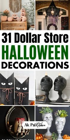 31 dollar store halloween decorations with text overlay