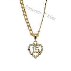 Medalla De Quinceanera Con Cadena De 24"Medalla De Quinceanera En Corazon Con Piedras Color Blancoincluye Cadena De 24" De Oro Laminado Sobro Acero Es De 24k Oro Laminado Medalla Mide 1 1/4" Cadena Mide 24" Beautiful Sweet 15 Pendant With 24" Necklace Sweet 15 In A Heart Pendant With White Rhinestones Includes A 24" Gold Plated Over Stainless Steel Necklace 24k Gold Plated Pendant Measures 1 1/4" Necklace Measures 24" 15 Necklace Quinceanera Gold, Sweet 16 Necklaces, Xv Necklaces, Quince Necklace Gold, Quince Necklace, Forest Quinceanera, Quinceanera Necklace, Xv Ideas, Quinceanera Theme