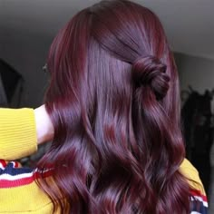 Full Burgundy Hair, Single Process Hair Color Red, Dark Maroon Hair Burgundy Brunettes, Dark Red Hair Ideas For Brunettes, Mulbury Hair Color, Burgundy Medium Hair, Dark Cherry Brown Hair Burgundy, Revlon Deep Burgundy Hair Color, Hair Colour Red Wine