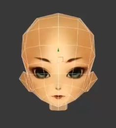 the face of an anime character is shown with lines on its forehead and eyes, as if it were cut out from paper