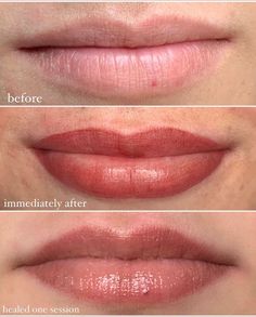 Lip Blushing Tattoo Before And After, Lip Color Tattoo, Permanent Makeup Eyeliner, Permanent Eyeliner, Permanent Cosmetics, Semi Permanent Makeup