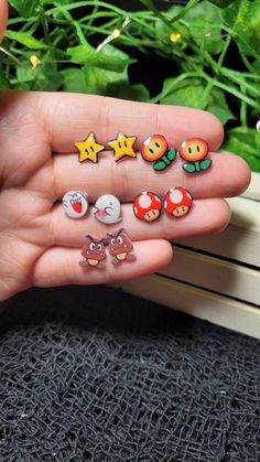 5 sets of studs! Handmade ❤ about 9mm made from plastic, resin and surgical steel post.Handmade ❤ about 9mm made from plastic, resin and surgical steel post. Video Game Earrings, Shrink Charms, Cute Stationary School Supplies, Cute Stationary, Game Themes, Earring Collection, Steel Post, Steel Earrings, Plastic Resin