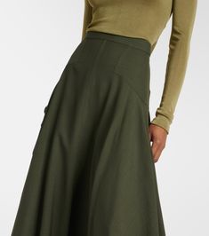 Flavia wool maxi skirt | Loro Piana Chic Wool A-line Skirt, Chic Flowy Wool Skirt, Chic Wool Flared Skirt, Chic A-line Wool Bottoms, Chic A-line Wool Skirt, Relaxed Viscose Skirt For Fall, Office Wool Flared Skirt, Chic Wool A-line Bottoms, Fall Viscose Midi Skirt