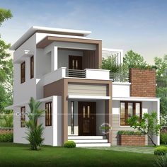 3 Bedroom House Design | 1051 Sq.Ft. Modern Flat Roof Home | Small Double Storied House Plan 3bhk House Plan, Simple House Exterior Design, Small House Model, Flat House Design, Flat Roof Design, 30x40 House Plans, Double Story House