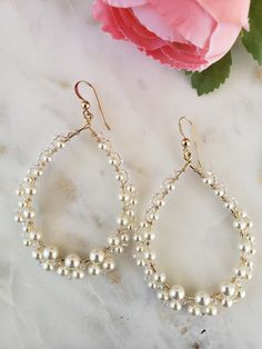 Bride Jewelry Pearl, Jewelry Pearl Earrings, Pearl Teardrop Earrings, Wedding Bride Jewelry, Pearl Bridal Jewelry, Bride Jewelry, Bride Earrings, Wire Wrapping Crystals, Jewelry Pearl