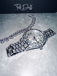 Icy Cubic Zirconia Watch -Stainless Steel Base -Zero Tarnishing -High Grade Cubic Zirconia Stones -Available in 3 Sizes Takes 2-3 Weeks to be Delivered 2025vision Board, Icy Jewelry, Ice Jewelry, Iced Out Jewelry, Gold Collection, Ring Collections, Gold Watch, 3 Weeks, Shop Necklaces