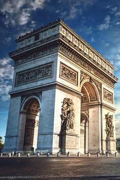 the arc de trioe is one of the most famous landmarks in paris, france