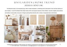 an advertisement for a home decor store with images of furniture and accessories on display in front of