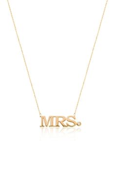 14K gold vermeil 'Mrs.' CZ accented pendant necklace. Spring ring. Approx. 14" with 3.5" extension. Approx. 0.3" charm. Imported Gold Plated Sterling Silver, Spring Rings, Gold Vermeil, Womens Jewelry Necklace, Nordstrom Rack, Arrow Necklace, Jewelry Necklace Pendant, Cubic Zirconia, Jewelry Collection