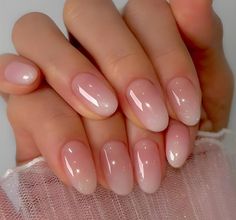 Short False Nails, Glossy Natural Nails, Almond Shaped Jelly Nails, Nude Clean Nails, Cute Blush Nails, Pink Wedding Guest Nails, Winter Almond Nails Short, Wide Nail Bed Nails, Cute Short Press On Nails