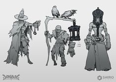 the concept art for an upcoming animated game, shriq's character creation