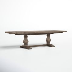 an old wooden table on a white background