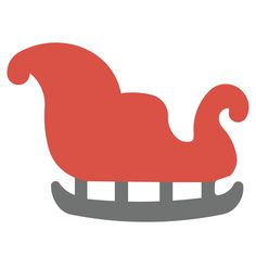 a red sled with two legs and a nose