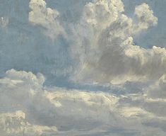 an oil painting of clouds in the sky