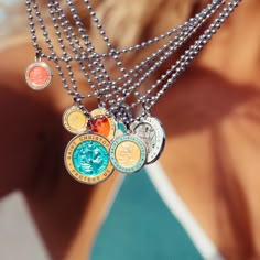 Small - Coral / Lagoon – Get Back Necklaces Get Back Necklaces, Get Back Necklace, Saint Christopher Necklace, Southern California Home, Surf Necklace, St Christopher Necklace, St Christopher Medal, Surf Jewelry, Layering Jewelry