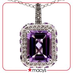 in stock Macys Jewelry, Blue Topaz Jewelry, Edwardian Jewelry, Topaz Jewelry, Amethyst Color, Sky Blue Topaz, Pink Amethyst, Silver Pendant Necklace, White Topaz