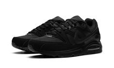 Air Max Command 629993 020 Triple Black Shoes, Nike Air Max Command, Nike Models, Stadium Goods, Mens Nike Air, Leather Trainers, Trainer Sneakers, Triple Black, Black Running Shoes