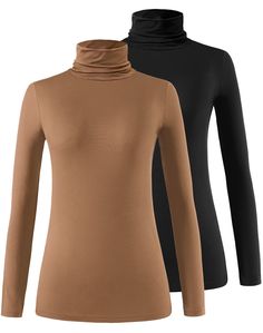 PRICES MAY VARY. MATERIAL🇺🇸The womens long sleeve turtleneck is made of 95% Modal and 5% Spandex. The turtleneck for women is loved for great stretch,skin-friendly and breathable fabric,which is very suitable for an undershirt or a basic T-shirt.The women turtleneck can give you the ultimate in luxurious comfort. DESIGN🇺🇸This T-shirt designed with long sleeve and turtleneck.This slim fitted turtleneck tops is perfect for wearing under other garment in cold days as a layering undershirt. The Star Vibe, Basic Long Sleeve Shirt, Women Turtleneck, Womens Thermal, Uniform Shirts, Turtleneck Shirt, Fitted Turtleneck, White Turtleneck, Turtleneck Long Sleeve