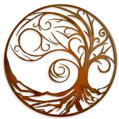 Tree of Life Metal Wall Art - Waves-Iron Accents Tree Wall Art Diy, Waves Iron, Outdoor Metal Wall Art, Iron Accents, Tree Artwork, Art Hobbies, Tree Sculpture