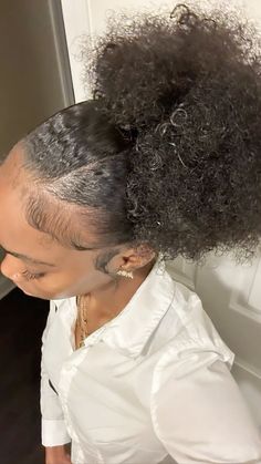 4c Sleek Hairstyles, Hair Ponytail Styles Natural, Cute Hairstyles For Medium Hair Natural, Hairstyle Black Girls Natural, Natural Thick Hair Hairstyles, Black Natural Girl Hairstyle, V Part Half Up Half Down Natural Hair, Natrual Black Girls Hairstyles, Natural Easy Hairstyles For Black Women