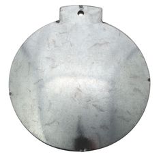 a round metal object on a white background