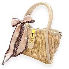 Super Cute Straw Bag With Top Handles And Removable Crossbody Strap. White Faux-Leather Trim, Handles, And Adjustable Strap. Gold-Toned Hardware. Perfect Small Summer Daytime Bag. Approximate Dimensions: 7” Long X 6” Wide X 6” Tall Elegant Beige Straw Bag With Removable Pouch, Feminine White Shoulder Bag With Top Handle, White Feminine Top Handle Shoulder Bag, Feminine White Top Handle Shoulder Bag, Chic Beige Straw Bag With Top Handle, Chic Beige Top Handle Straw Bag, Elegant Summer Shoulder Bag With Detachable Strap, Chic Straw Shoulder Bag With Detachable Strap, Trendy Crossbody Straw Bag For Day Out