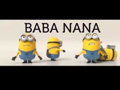 three minion characters with the words baba nana in front of them and an image of