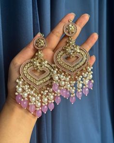 Amy Kundan Earrings ❤️ ₹599/- Free Shipping In India Dm us for orders On Instagram, Instagram