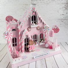 Floral Gingerbread House, 2024 Holidays, Sweet Gingerbread, Bottlebrush Trees, House Cookies, Pink Gingerbread, Gingerbread House Cookies, Winter Florals, German Glass Glitter