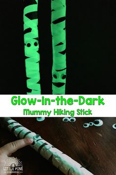 glow in the dark mommy hiking stick craft for kids to make with paper and glue