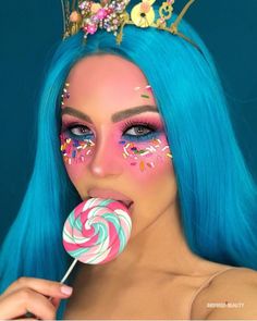 Halloween Makeup Witch, New Makeup Ideas, Candy Makeup, Carnival Makeup, Halloween Makeup Ideas, Halloween Makeup Pretty, Cool Halloween Makeup