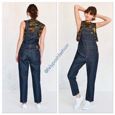 Urban Outfitters Exclusive Denim Overall By Vans. True-Blue Cotton Denim Twill In A Relaxed-Fit, Straight-Leg Construction Equipped With 5 Pockets, A Squared Apron Chest And Adjustable Square Racerback Straps That Clasp At The Front. Finished With Low, Open Sides With Button Closures. Content + Care - Cotton - Machine Wash - Imported Size + Fit - Model Is 5'9" And Wearing Size Small - Measurements Taken From Size Small - Inseam: 27" - Rise (Front): 9" - Rise (Back): 13. 25". Nwt Pink Overalls, Distressed Overalls, Jeans And Vans, Vintage Overalls, Denim Overalls Shorts, Urban Outfitters Jeans, Jean Overalls, Overalls Women, Denim Flares