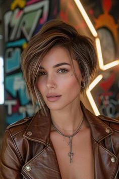 25 Prettiest Ways to Get a Pixie Bob with a Side Part Asymmetrical Haircut, Long Pixie Hairstyles, Long Pixie, Sassy Hair, Short Hair Haircuts, Short Bob Hairstyles, Pixie Hairstyles, Short Hair Cuts For Women