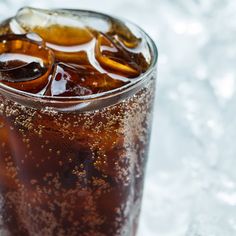 an iced drink in a glass with ice