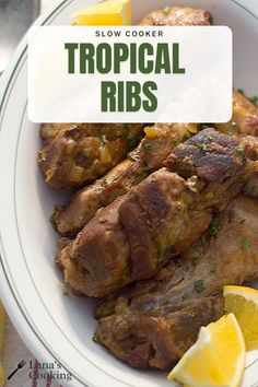 These Slow Cooker Tropical Ribs with their citrus-based sauce are a delicious change of pace. Cooked low and slow for maximum tenderness.