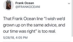 the tweet on frank ocean's twitter account has been edited to be fake