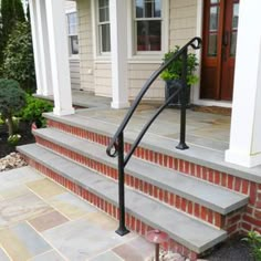 a set of stairs leading up to a house