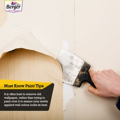 a person is using a paint brush to remove wallpaper from a birdhouse with the words must know paint tips on it