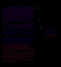 a black background with red and blue text